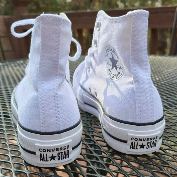 Converse White Platform High-Top Sneakers - Picture 2 of 5
